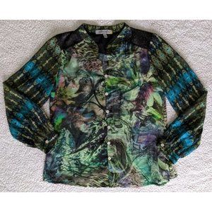 Sheer boho blouse Medium ~EUC~